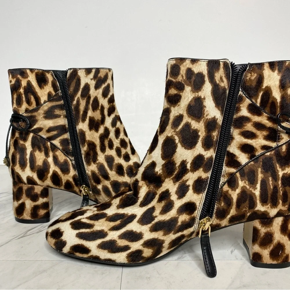 New! Tory Burch Laila Leopard Bootie 5 1/2